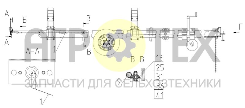 Коммуникации электрические тележки (142.29.10.000) (№9 на схеме)